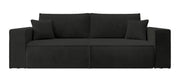 Dreisitziges ausziehbares Sofa Farese mit Stauraum, schwarz, Cordstoff