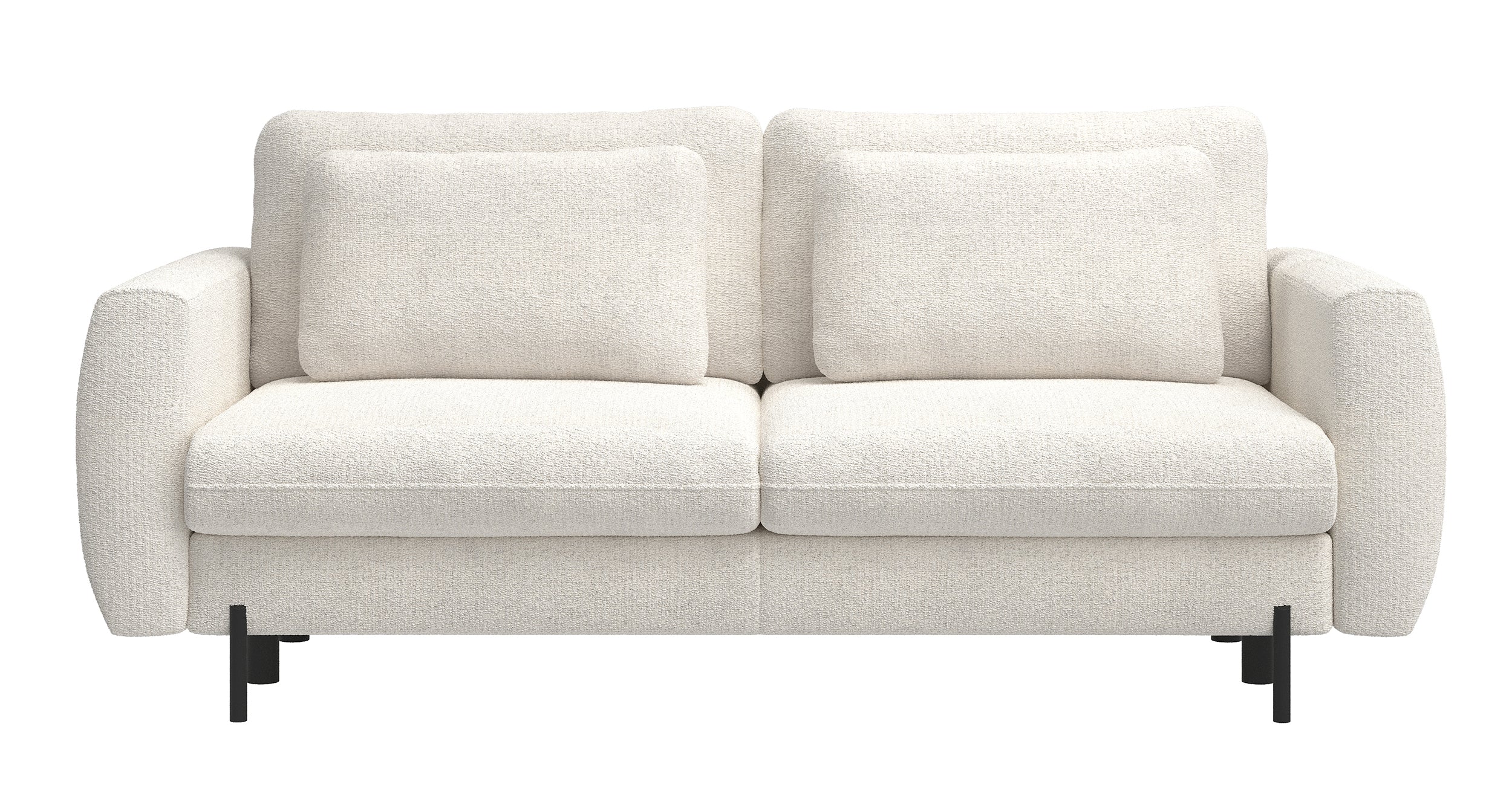 Dreisitziges ausklappbares Sofa Rane mit Stauraum, cremefarben, hydrophobes Chenille