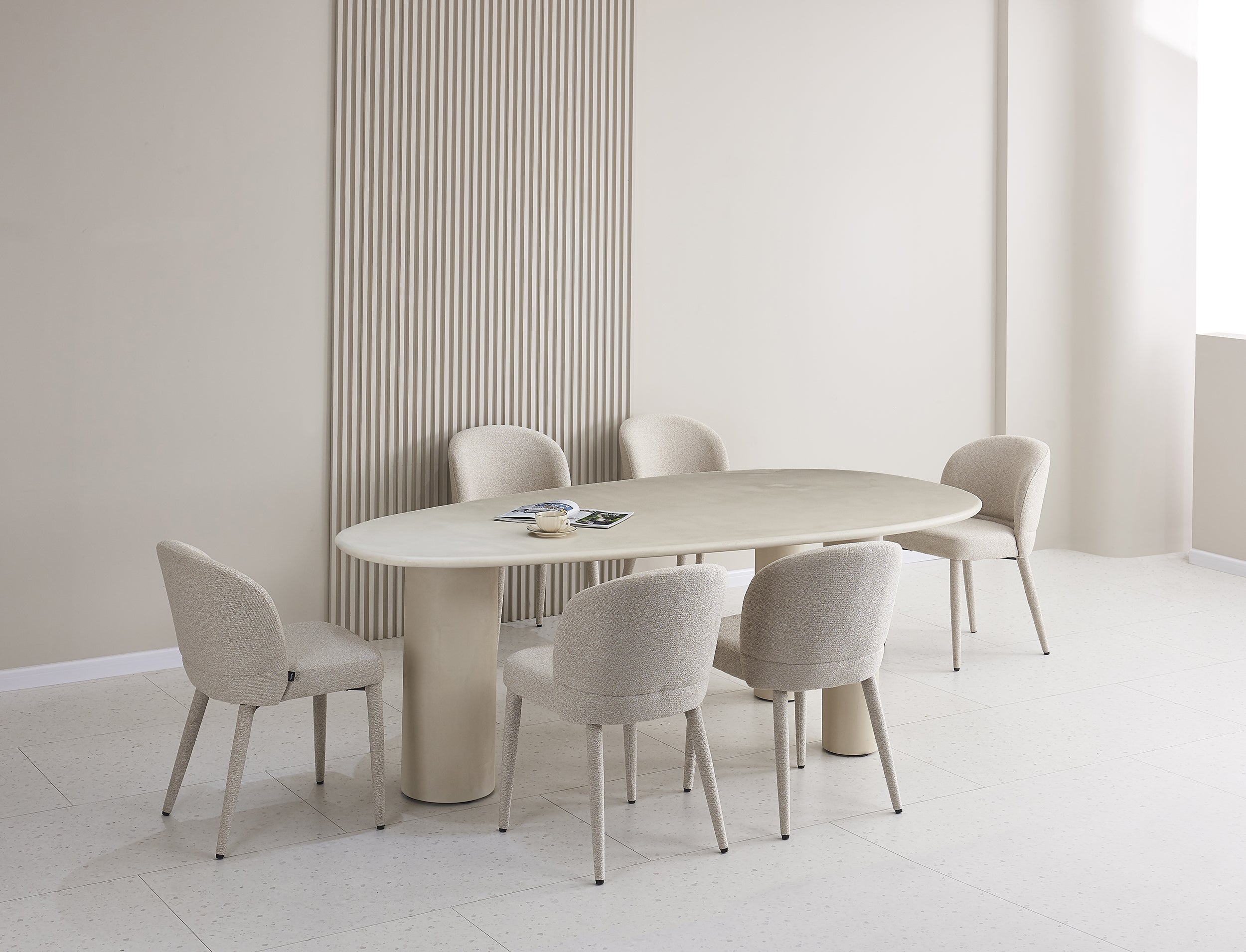 Esstisch Innations 230x120 cm in Grau-Beige mit Mikrozement-Effekt