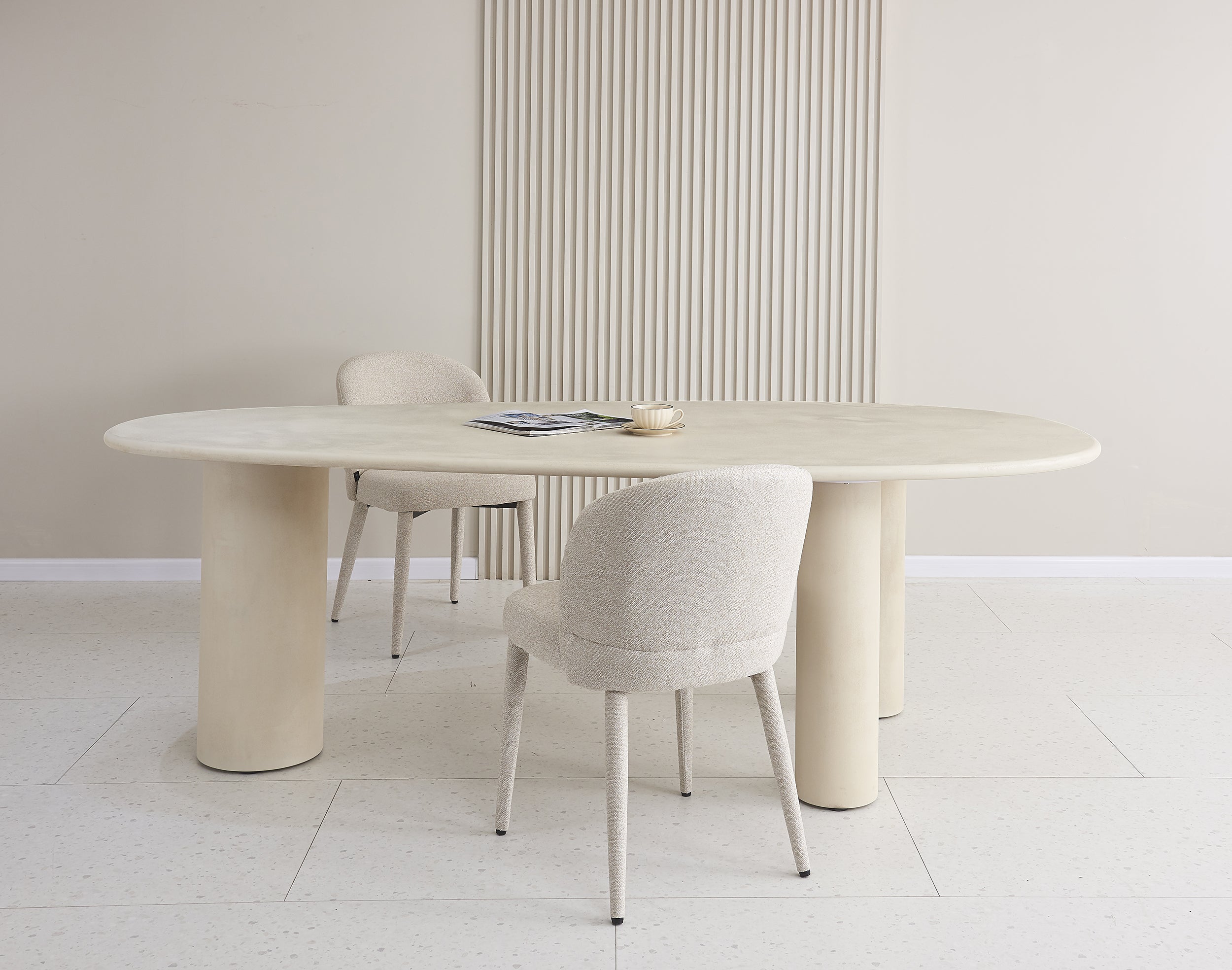 Esstisch Innations 230x120 cm in Grau-Beige mit Mikrozement-Effekt