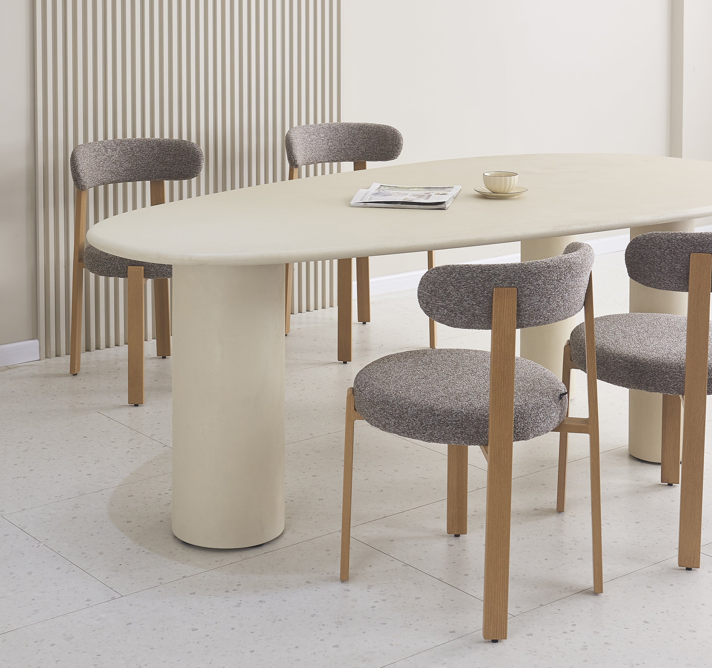 Runder Esstisch Prinise 120 cm Taupe Hochglanz
