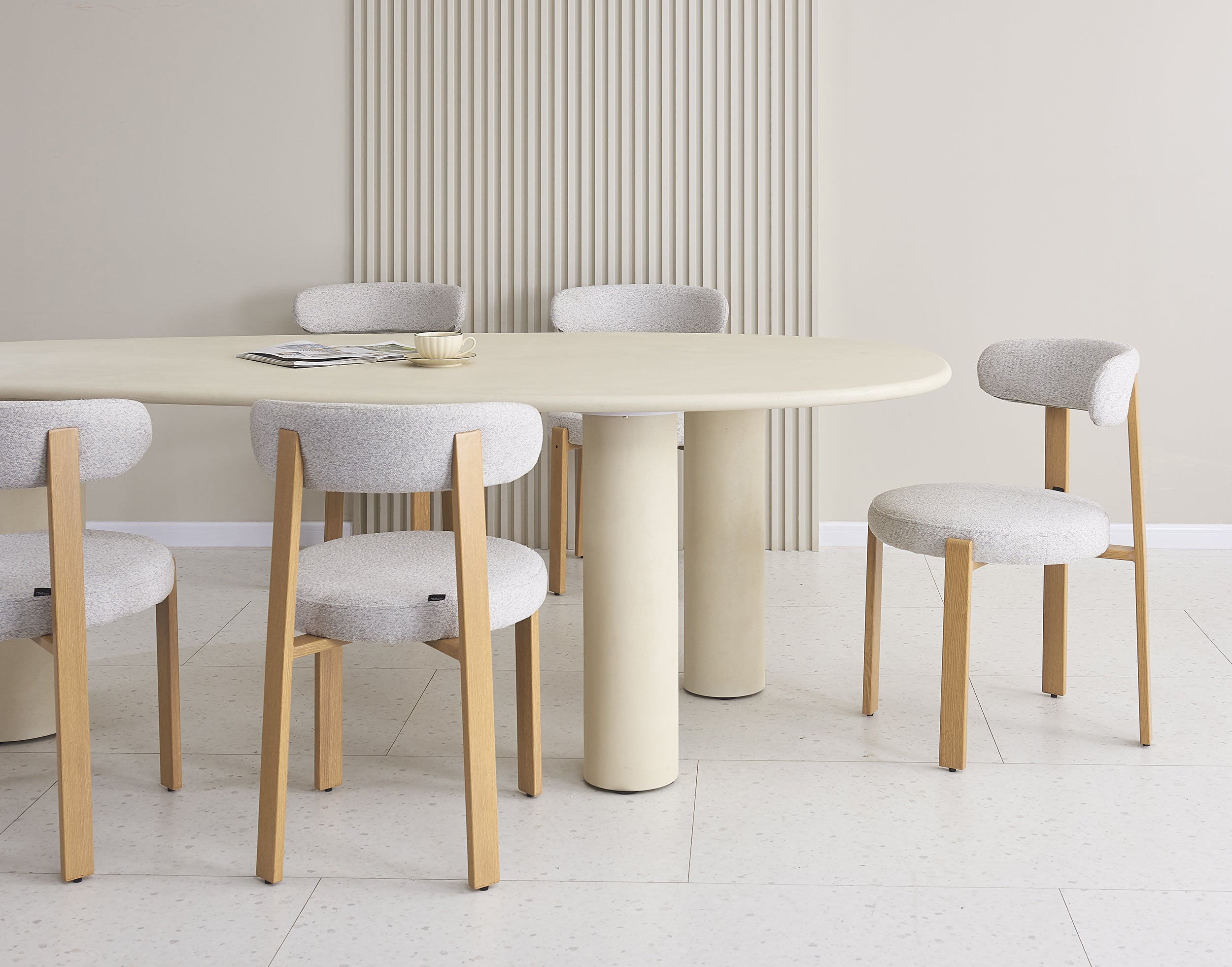 Esstisch Innations 230x120 cm in Grau-Beige mit Mikrozement-Effekt