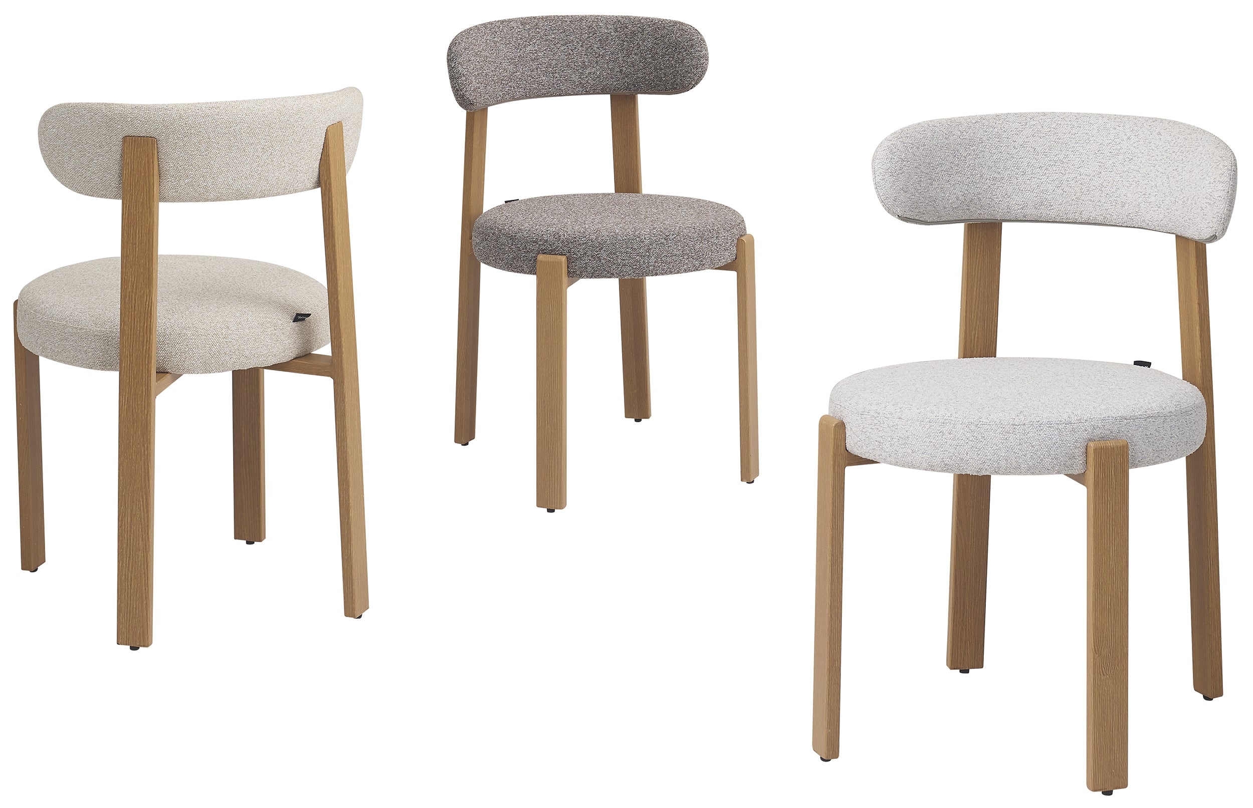 Bezogenes Esszimmerstuhl Afinatte in beige Bouclé