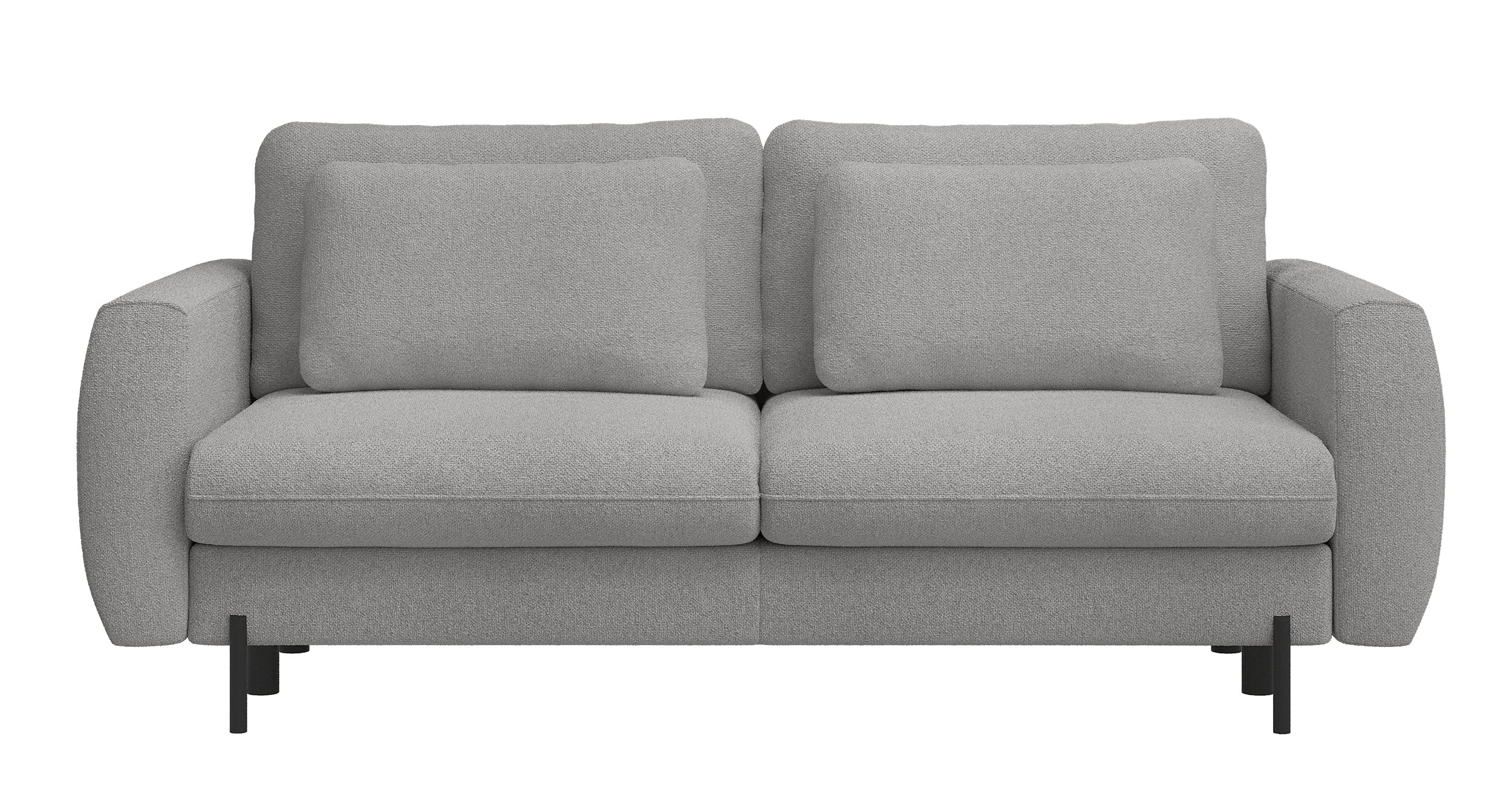 Dreisitziges ausklappbares Sofa Rane mit Stauraum, grauer hydrophober Chenille-Stoff