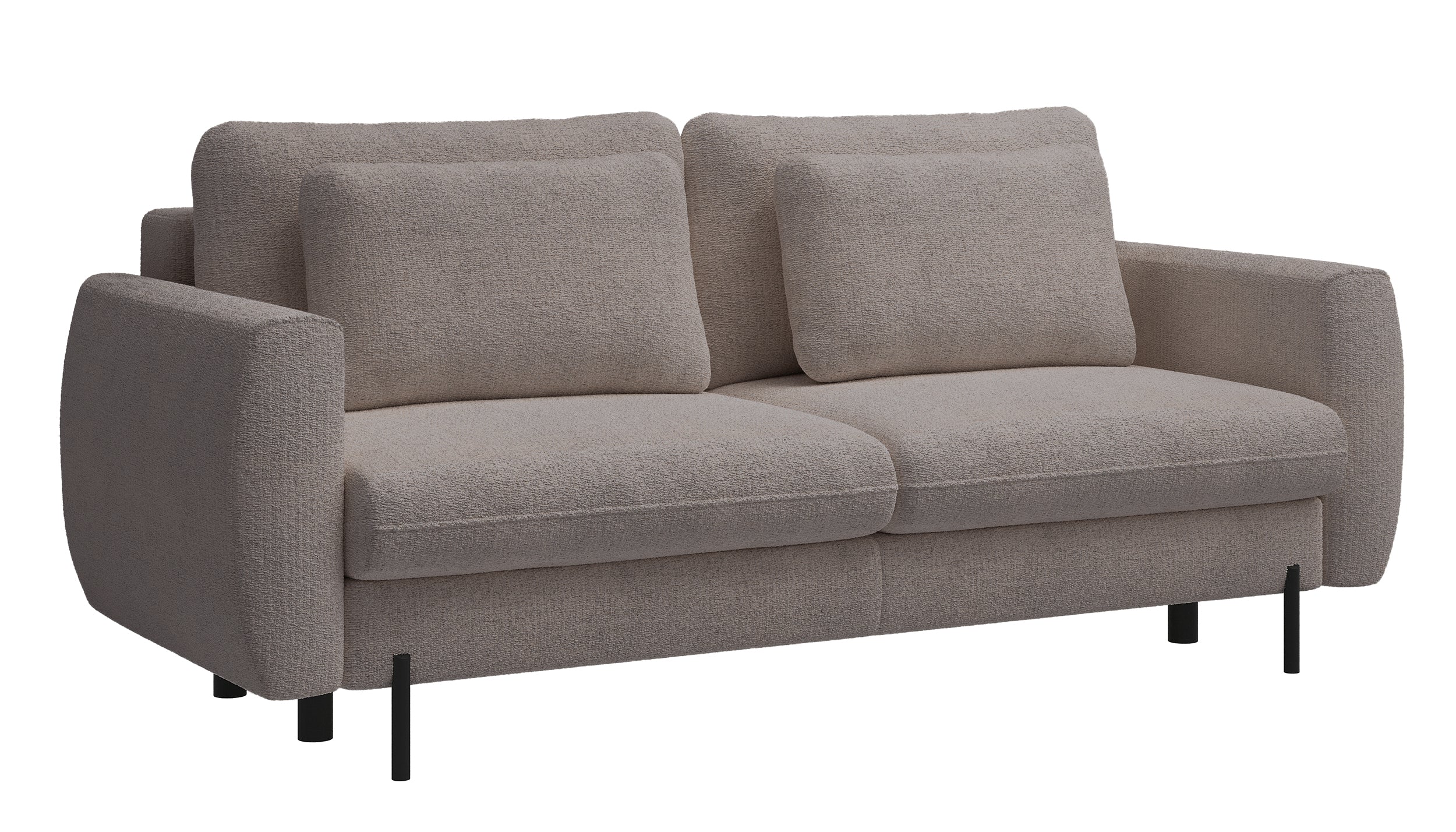Drei-Sitzer-Schlafsofa Rane mit Stauraum, beige, hydrophobes Chenille