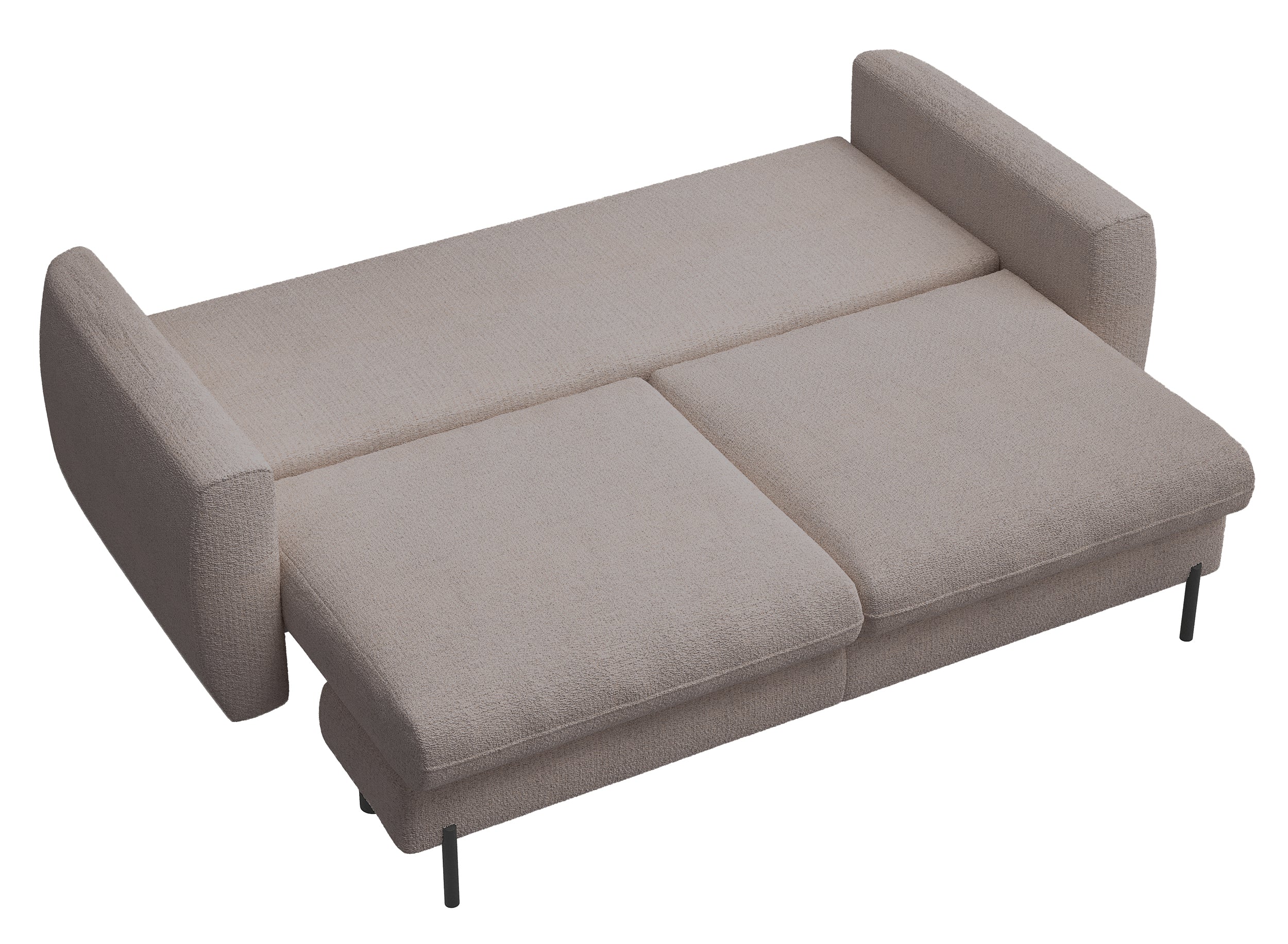 Drei-Sitzer-Schlafsofa Rane mit Stauraum, beige, hydrophobes Chenille
