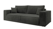 Dreisitziges ausklappbares Sofa Farese mit Stauraum, dunkelgrauer Cordstoff