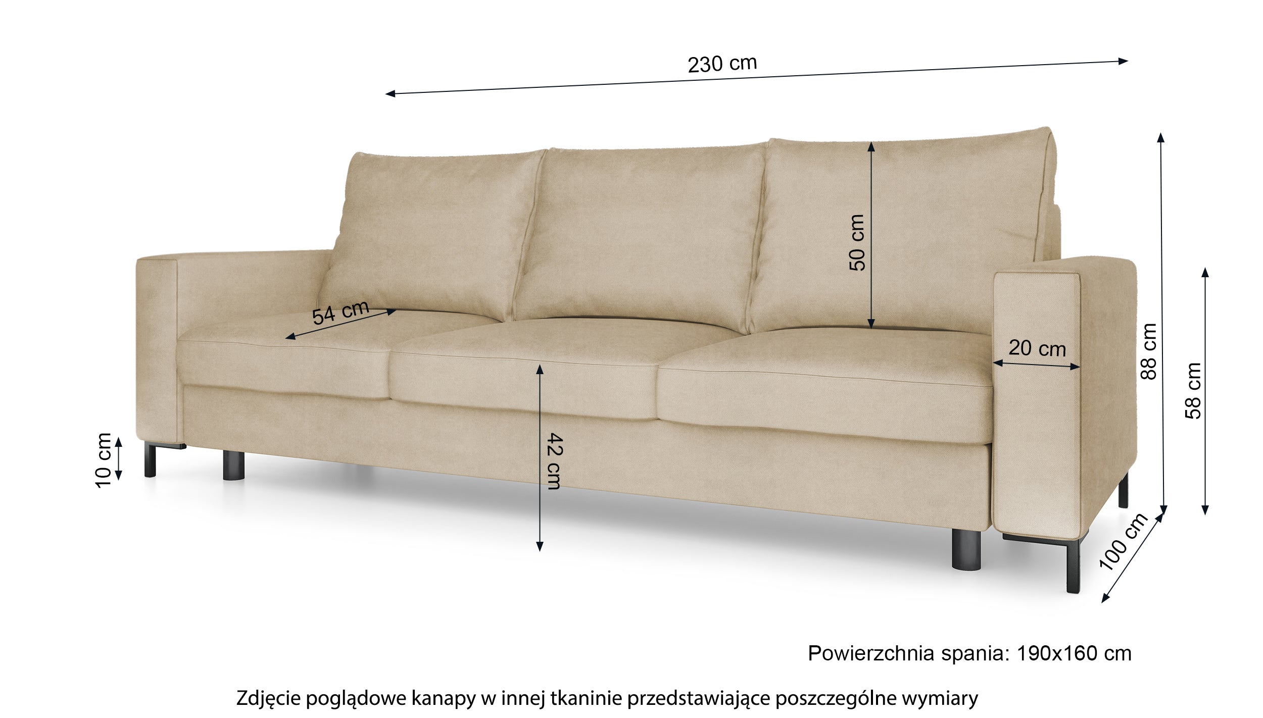 Dreisitziges ausklappbares Sofa Mokpeo mit Stauraum, hellgrauer, pflegeleichter Samtstoff