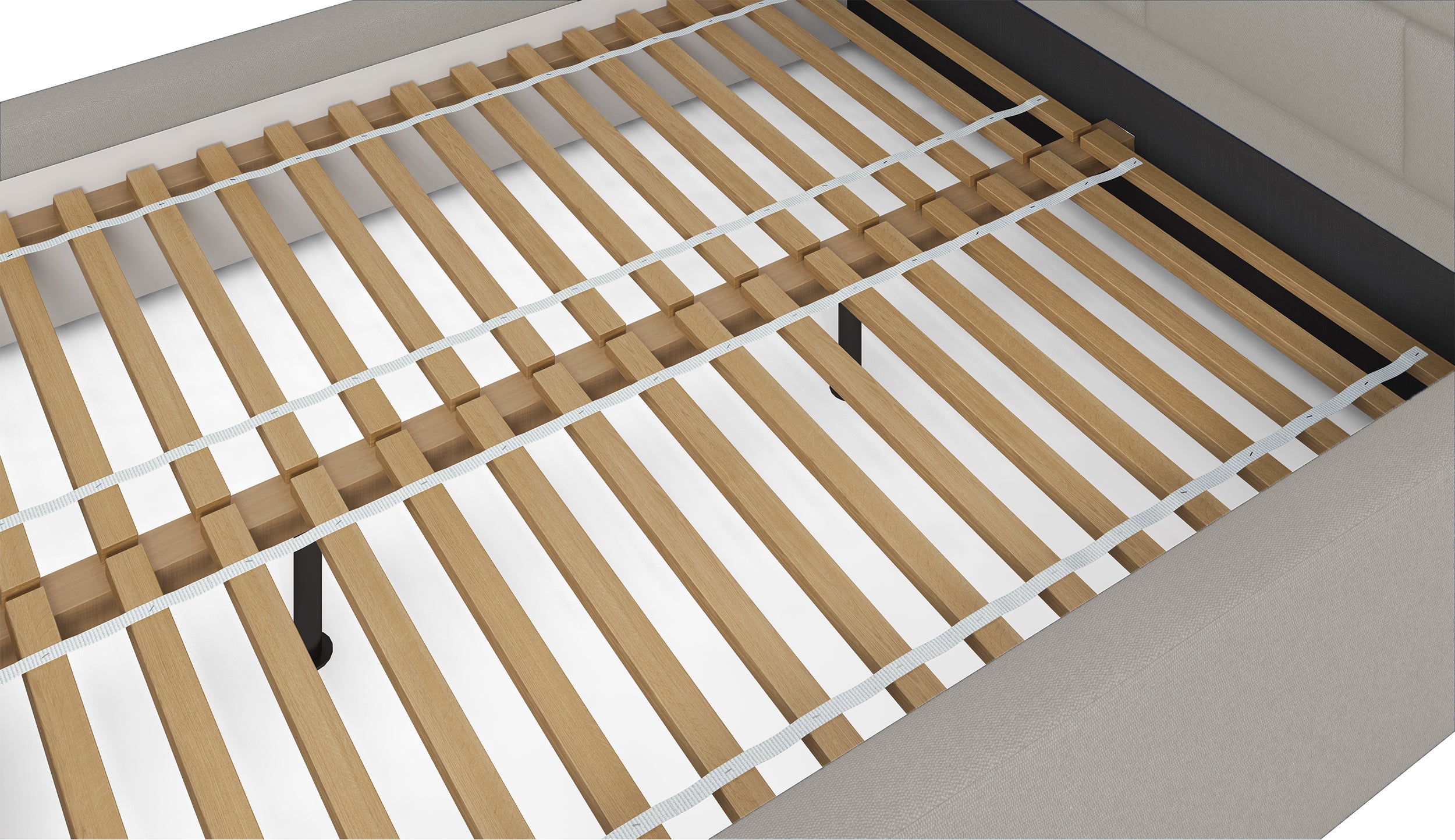 Polsterbett 160x200 cm Rinus beige aus hydrophobem Stoff