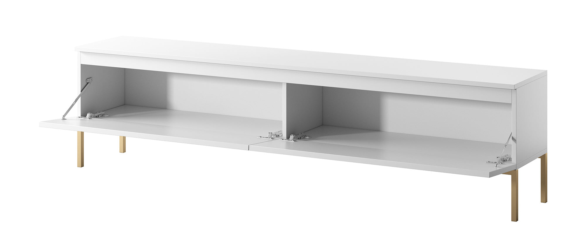 TV-Schrank Bemmi 175 cm weiß mit goldenen Beinen