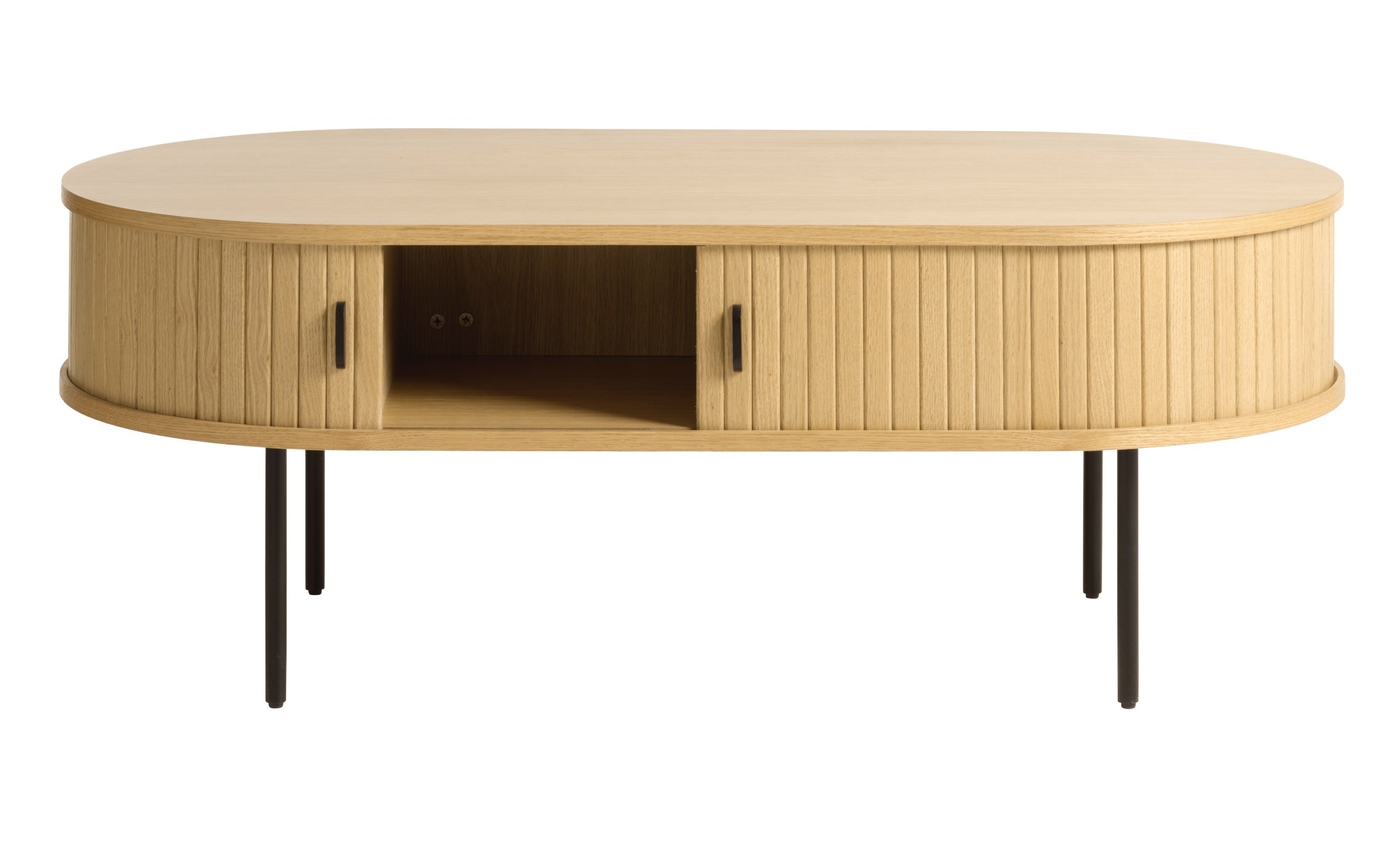 Holz-Couchtisch Gativel 120x60 cm Lamellen in natürlicher Eiche