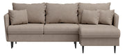 Ecksofa mit Schlaffunktion Volio, L-förmig, beige Chenille, schwarze Beine