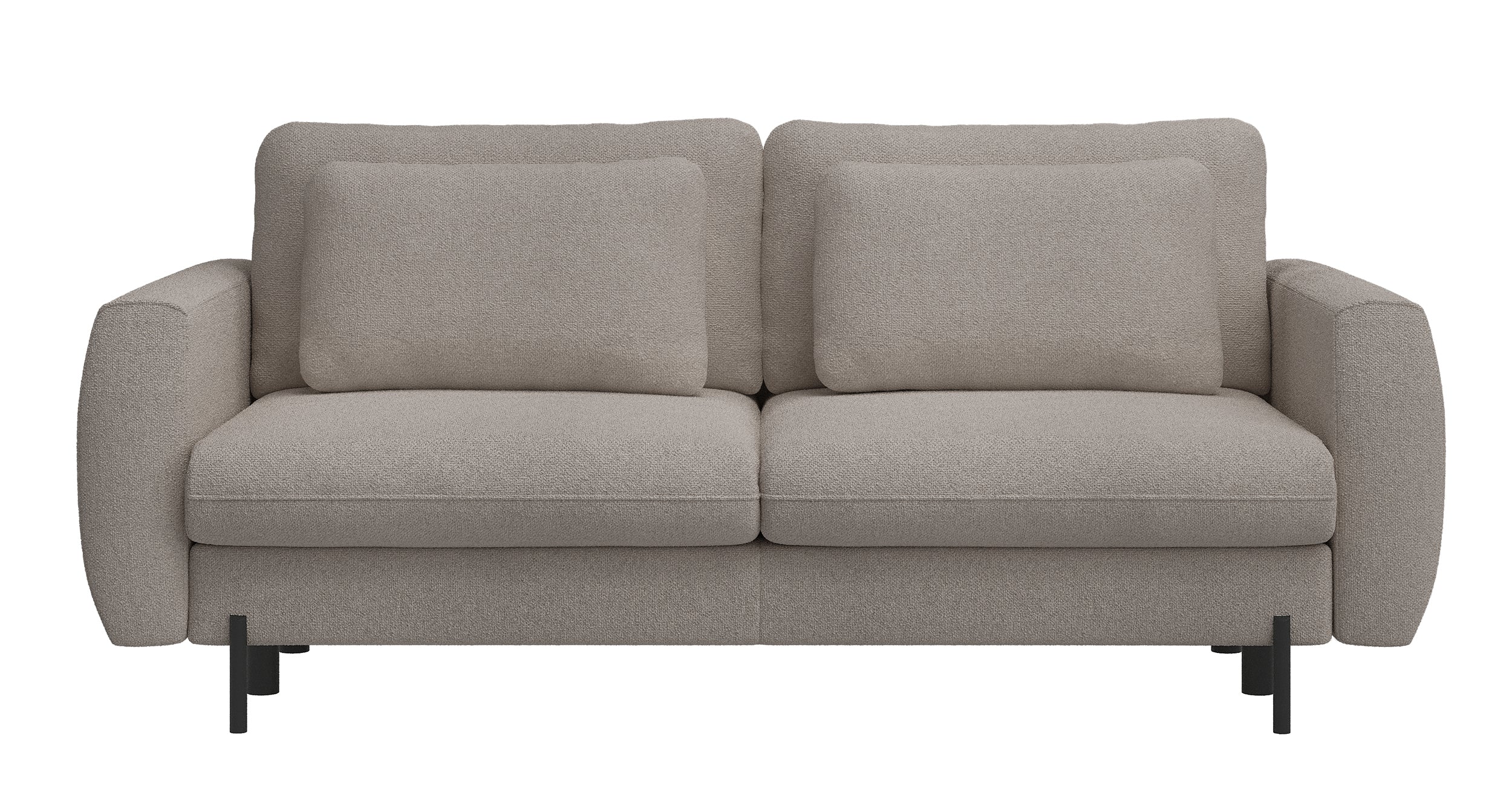 Dreisitziges ausklappbares Sofa Rane mit Stauraum, hellbrauner hydrophober Chenillestoff