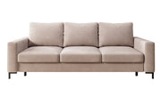 Dreisitziges Schlafsofa Mokpeo mit Stauraum, beige Samt
