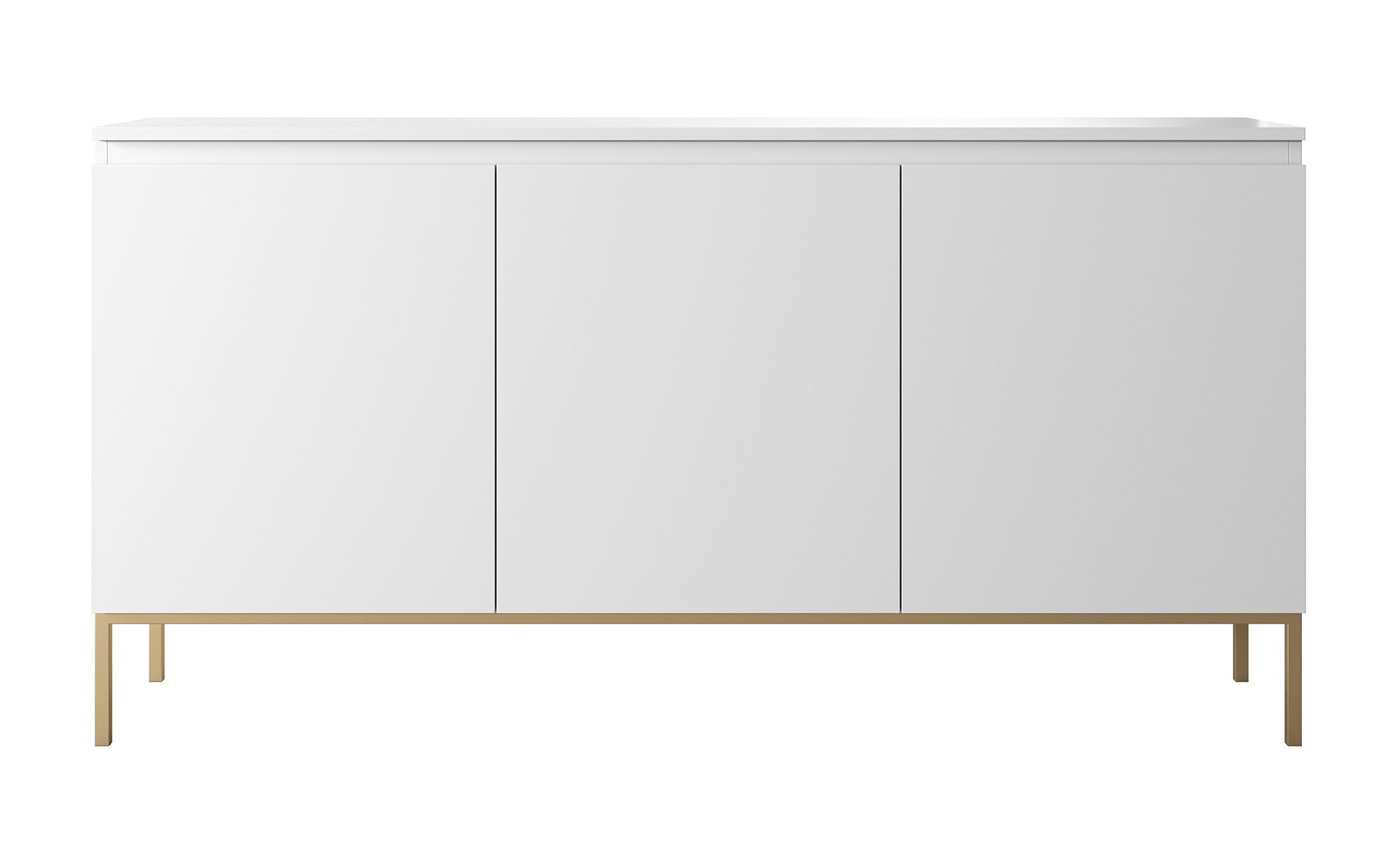 Drehtürenschrank Bemmi 150 cm weiß mit goldenen Beinen