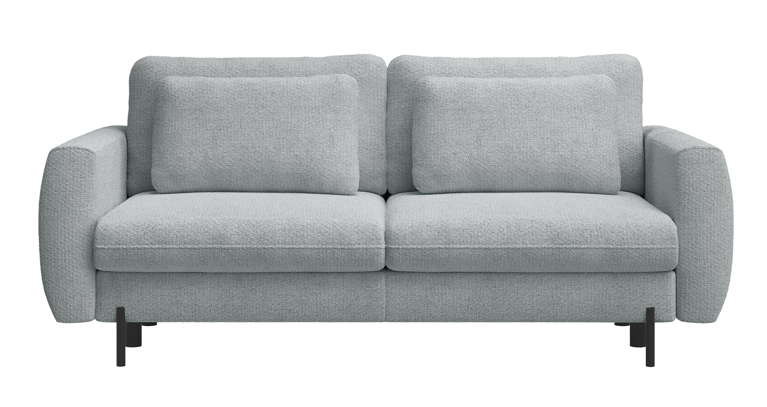 Dreisitziges ausklappbares Sofa Rane mit Stauraum, grauer hydrophober Chenille-Stoff