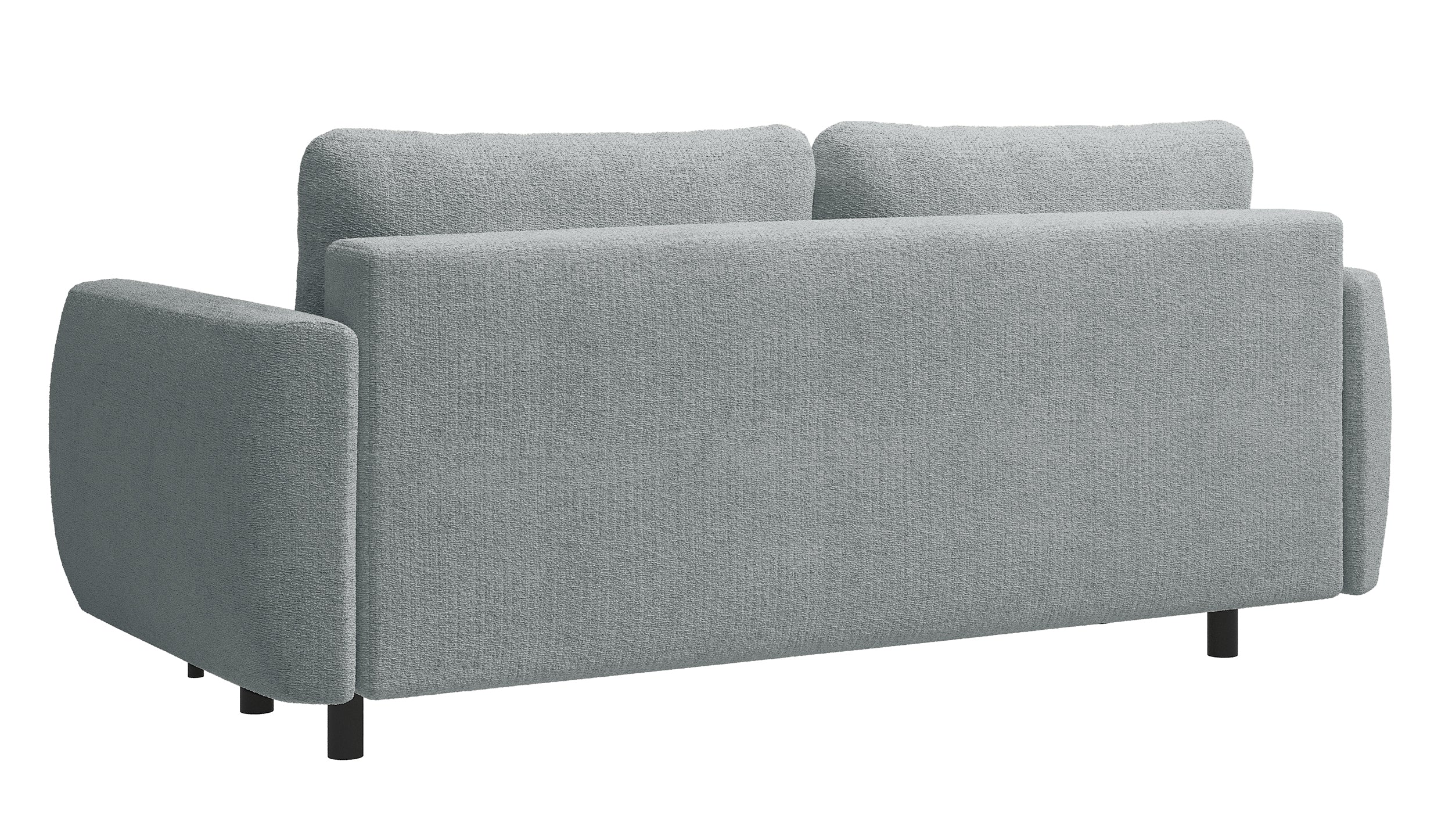 Dreisitziges ausklappbares Sofa Rane mit Stauraum, grauer hydrophober Chenille-Stoff