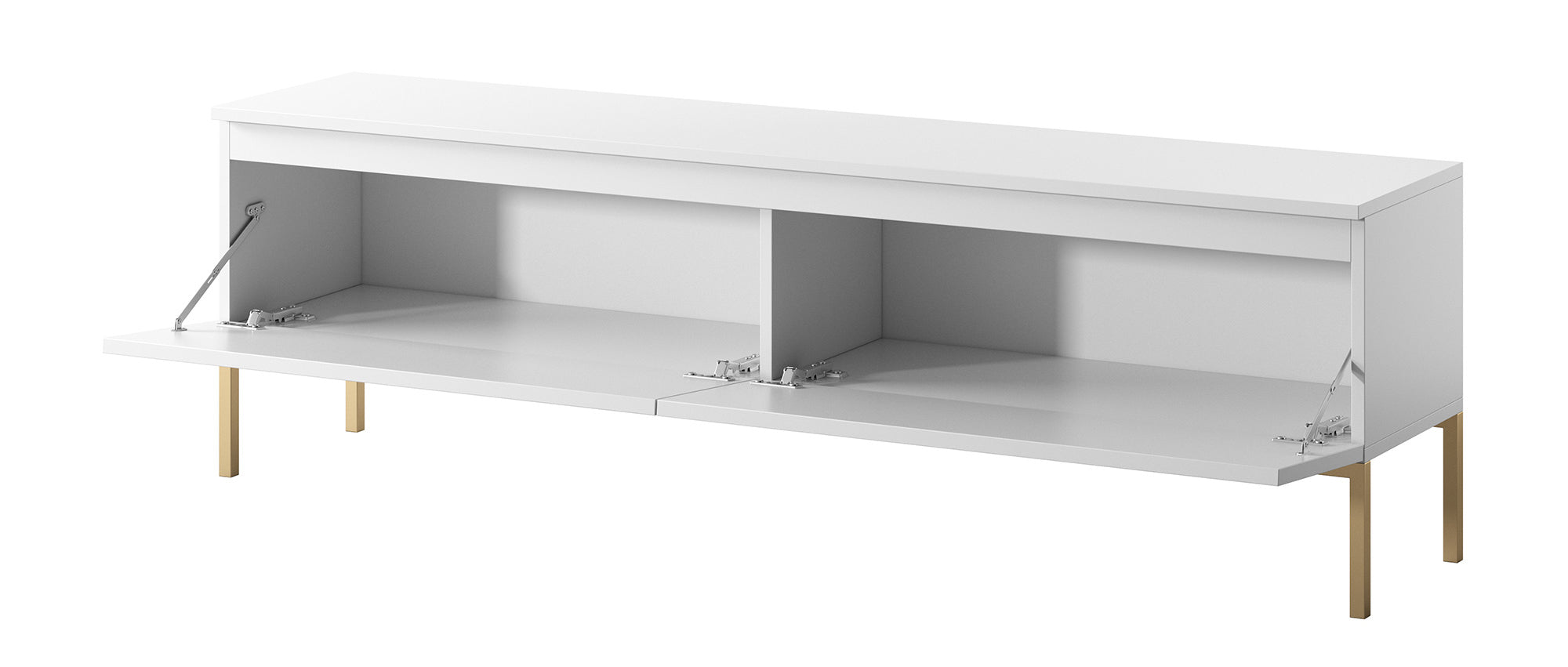 TV-Schrank Bemmi 150 cm weiß mit goldenen Beinen