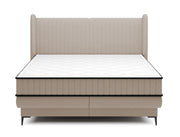 Kontinentalbett 180x200 cm Daliano mit Stauraum, beiger Samt