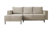 Ecksofa mit Schlaffunktion Rodario Mini, L-förmig, mit Stauraum, beige, samt, leicht zu reinigen, linksseitig