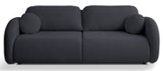 Dreisitziges ausklappbares Sofa Ovally mit Stauraum, dunkelgrauer Chenillestoff