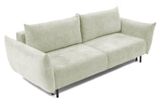 Dreisitziges ausklappbares Sofa Candeiro mit Stauraum, cremefarbenes Chenille