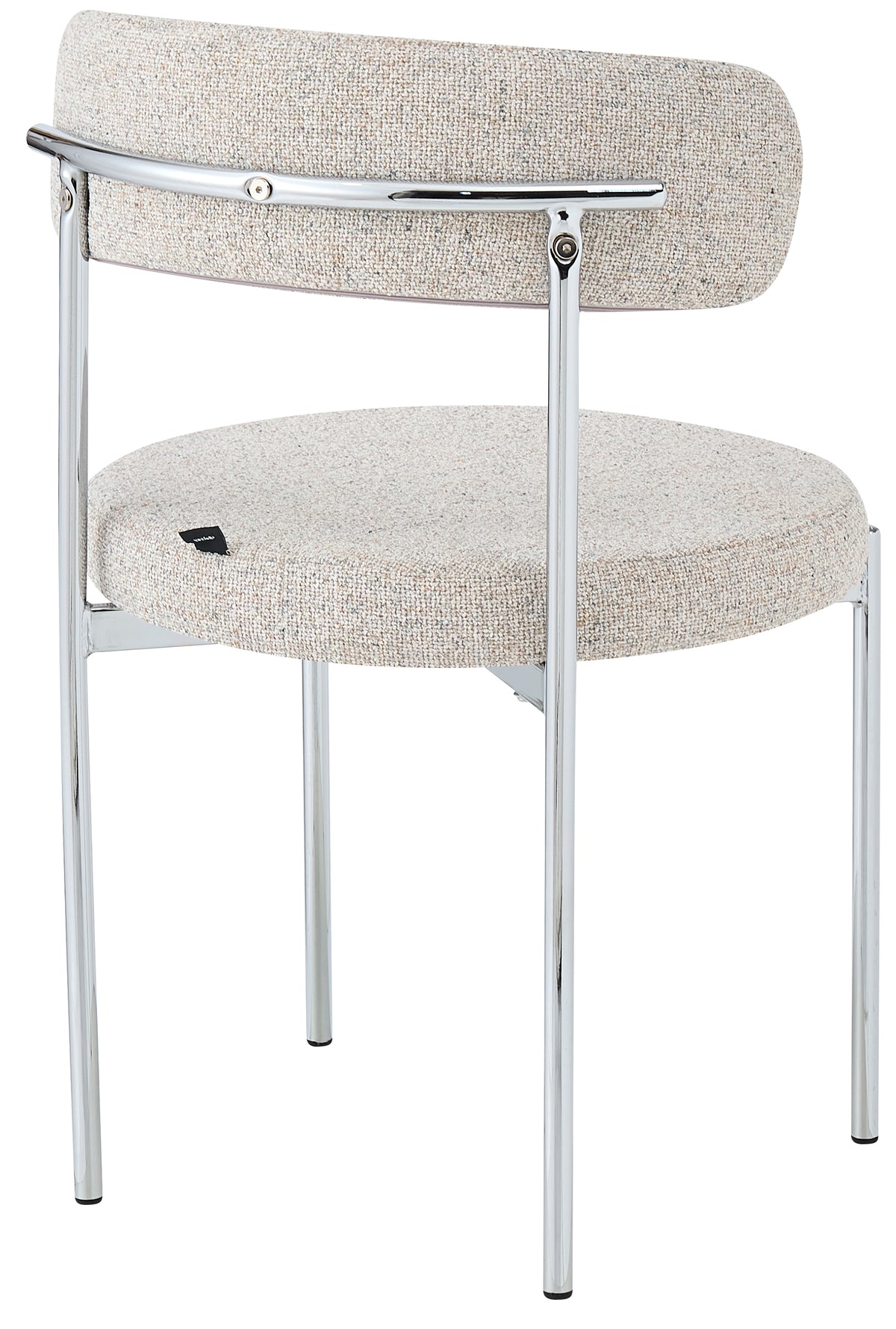 Polsterstuhl Femiss in Creme Bouclé mit verchromten Beinen