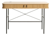 Schreibtisch Gativel 120x60 cm Lamellen Eiche natur