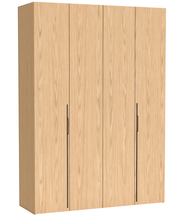 Zweittüriger Schrank Bari mit drei Schubladen, 170 cm, Eiche Bookmatch