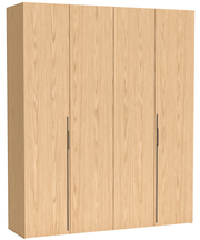 Zweiturige Bari-Garderobe mit drei Schubladen, 200 cm, Eiche Bookmatch