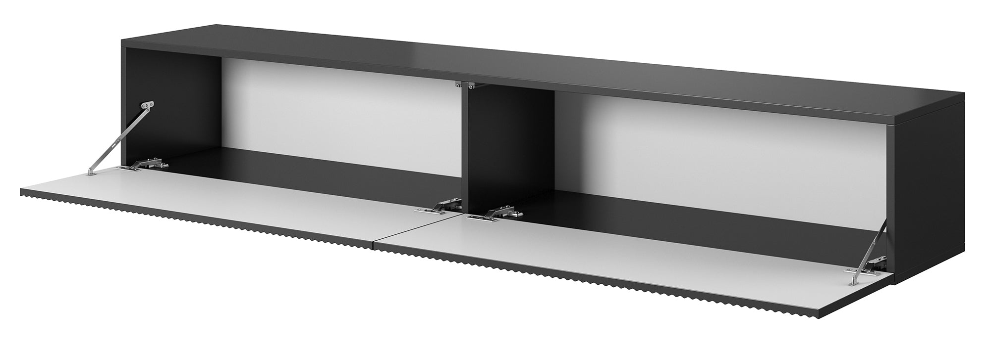 TV-Schrank Veldio mit gefräster Front 175 cm Schwarz, hängend