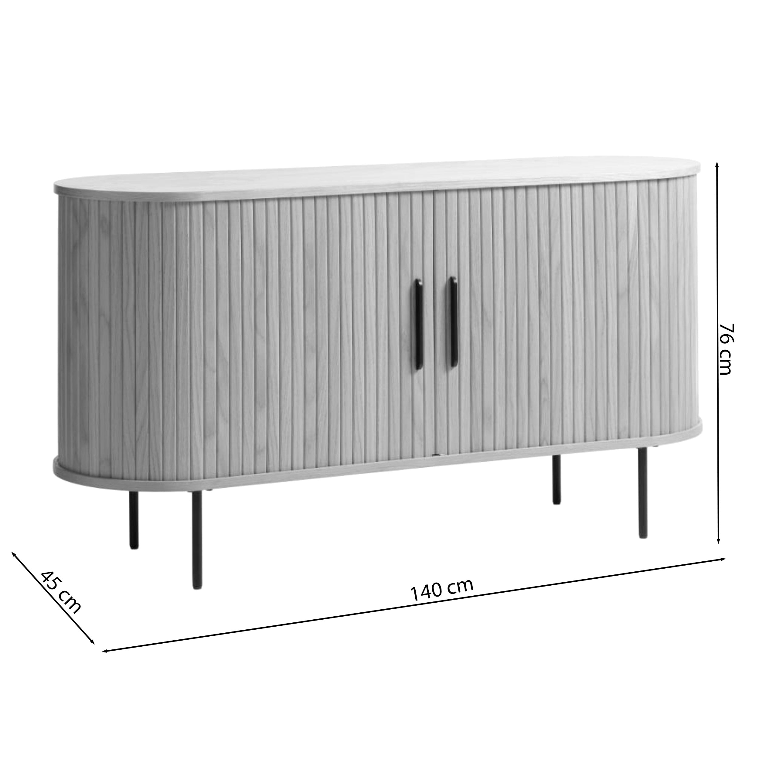 Kommode Gativel 140x76 cm Lamellen gebrannter Eichenholzton
