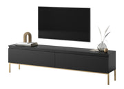 TV-Schrank Bemmi 175 cm schwarz mit goldenen Beinen