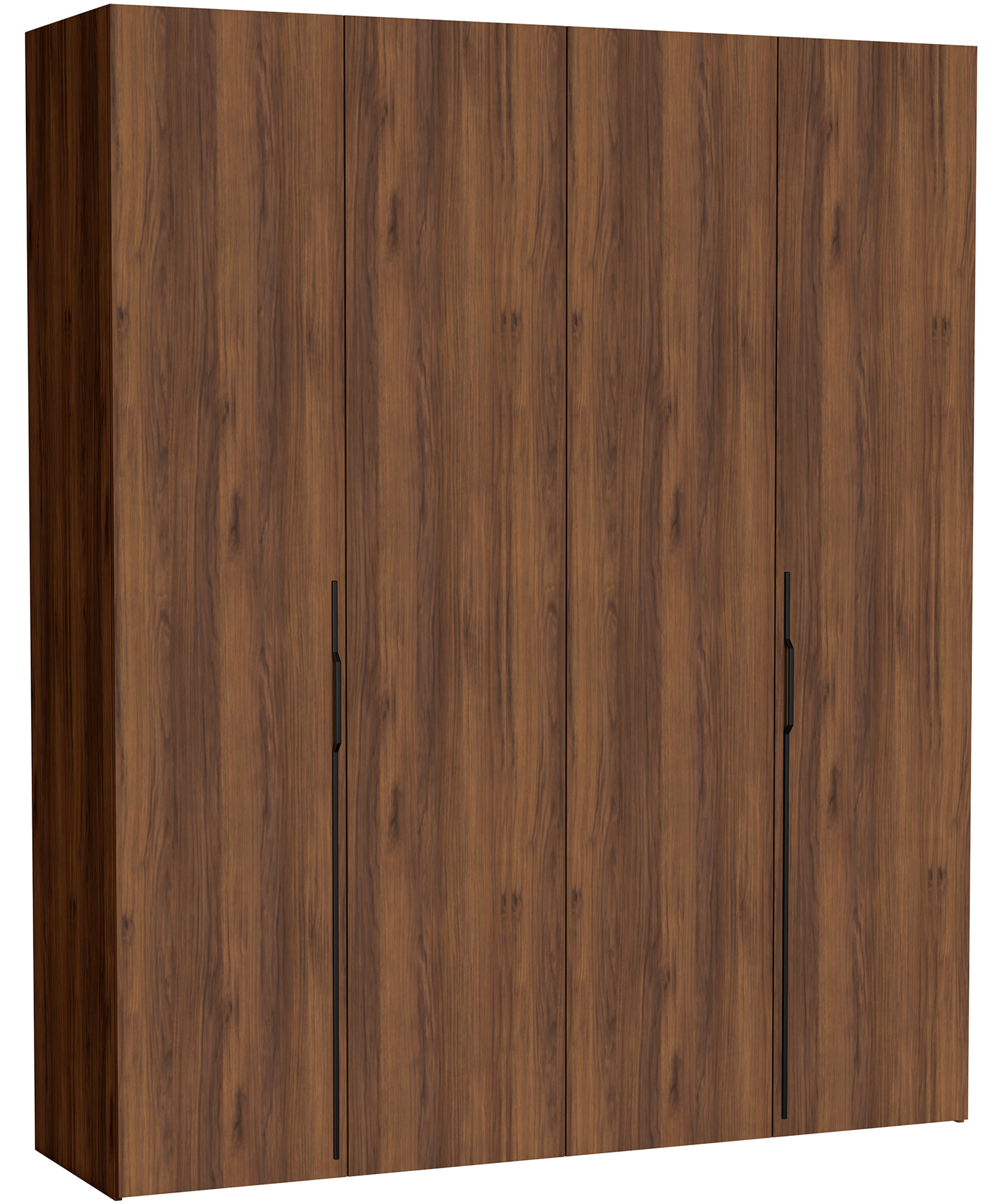 Zweittüriger Schrank Bari mit drei Schubladen, 170 cm, Walnuss Warmia