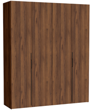 Zweiflügeliger Schrank Bari mit drei Schubladen, 200 cm, Walnuss Warmia