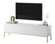 TV-Schrank Bemmi 150 cm weiß mit goldenen Beinen