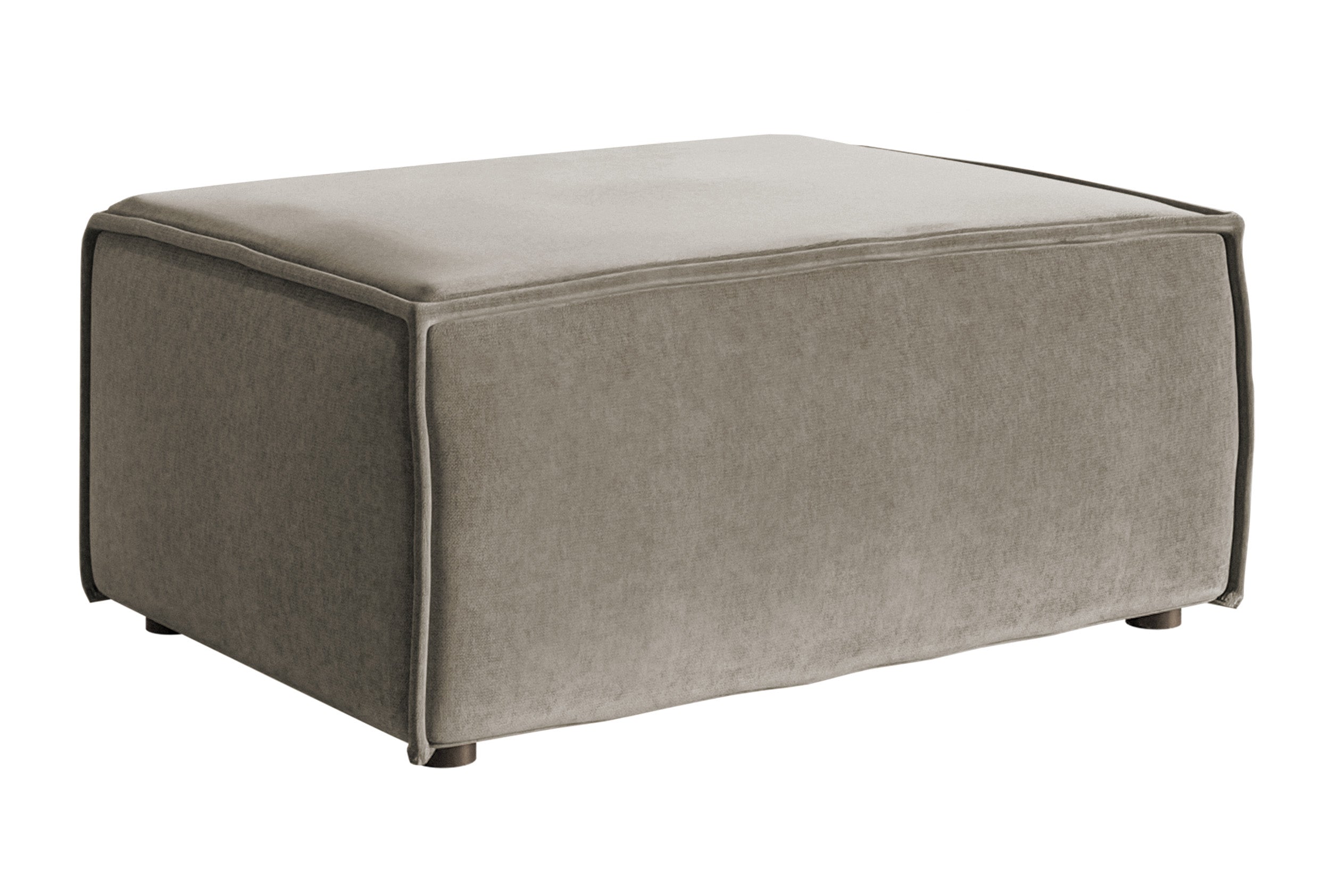 Ottomane Copertino 65x90 cm, grau-beige, wasserabweisender Samt