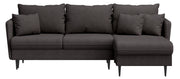 Ecksofa mit Schlaffunktion Volio L-förmig dunkelgrauer Chenille Stoff schwarze Beine