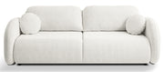Dreisitziges ausklappbares Sofa Ovally mit Stauraum, cremefarbenes Chenille