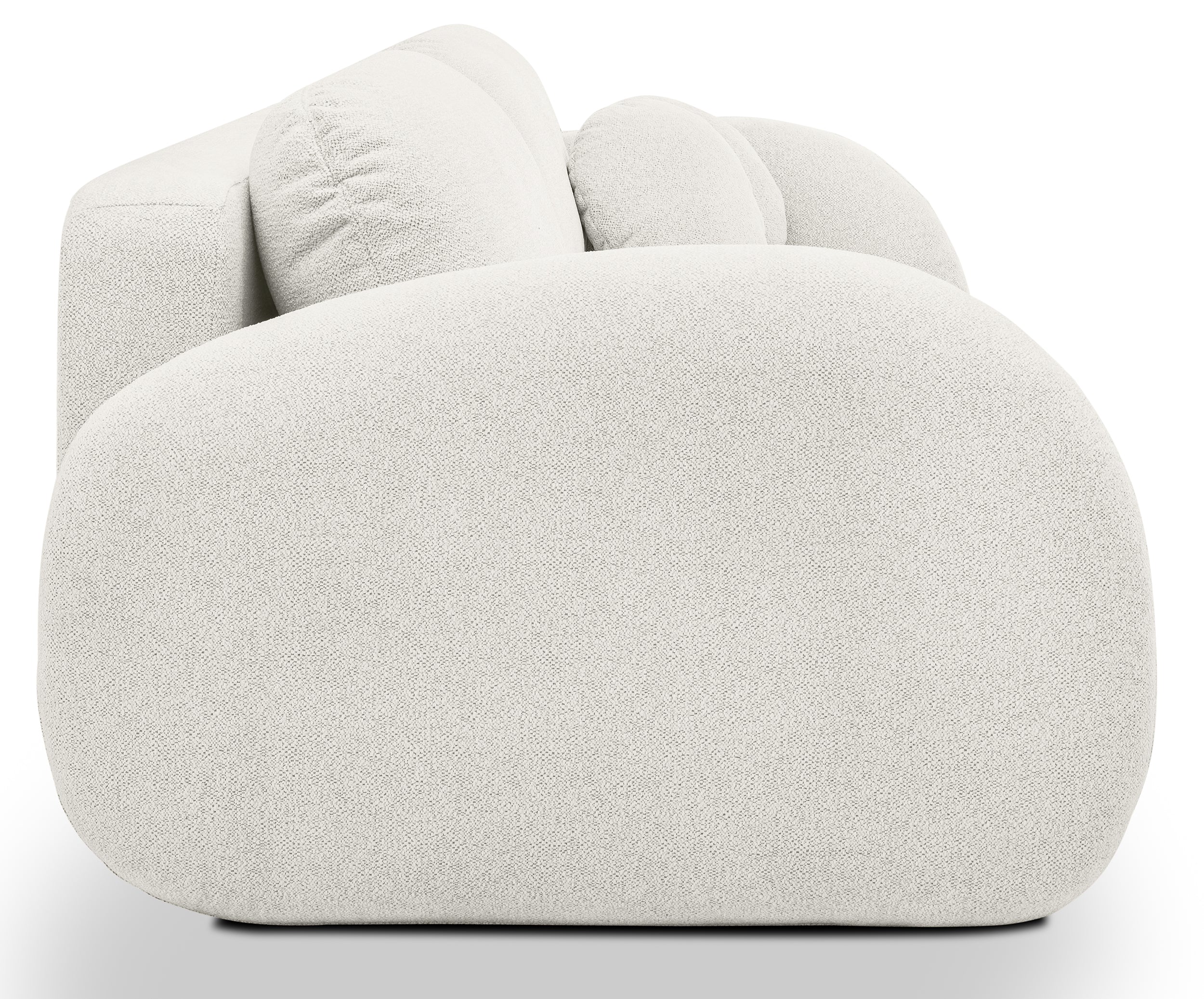 Dreisitziges ausklappbares Sofa Ovally mit Stauraum, cremefarbenes Chenille
