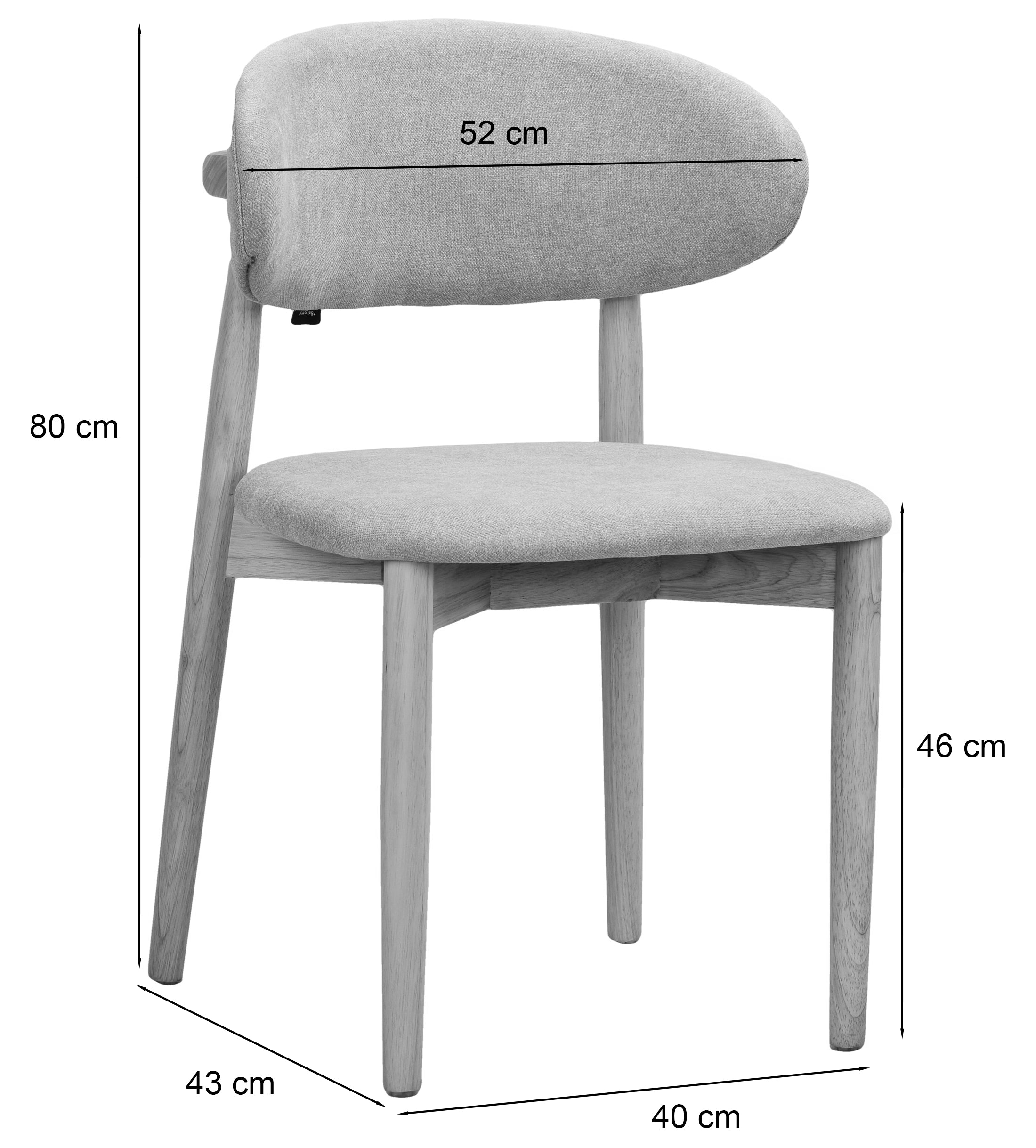Holzstuhl für das Esszimmer Convine mit pflegeleichtem Stoff in beigem Flechtmuster/Nussbaum