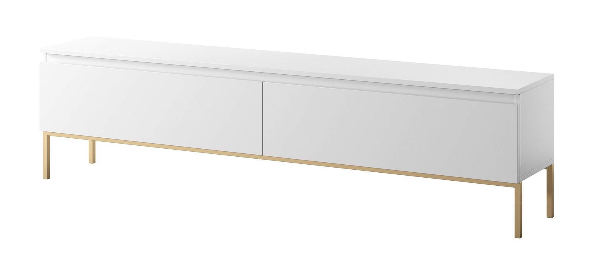 TV-Schrank Bemmi 175 cm weiß mit goldenen Beinen
