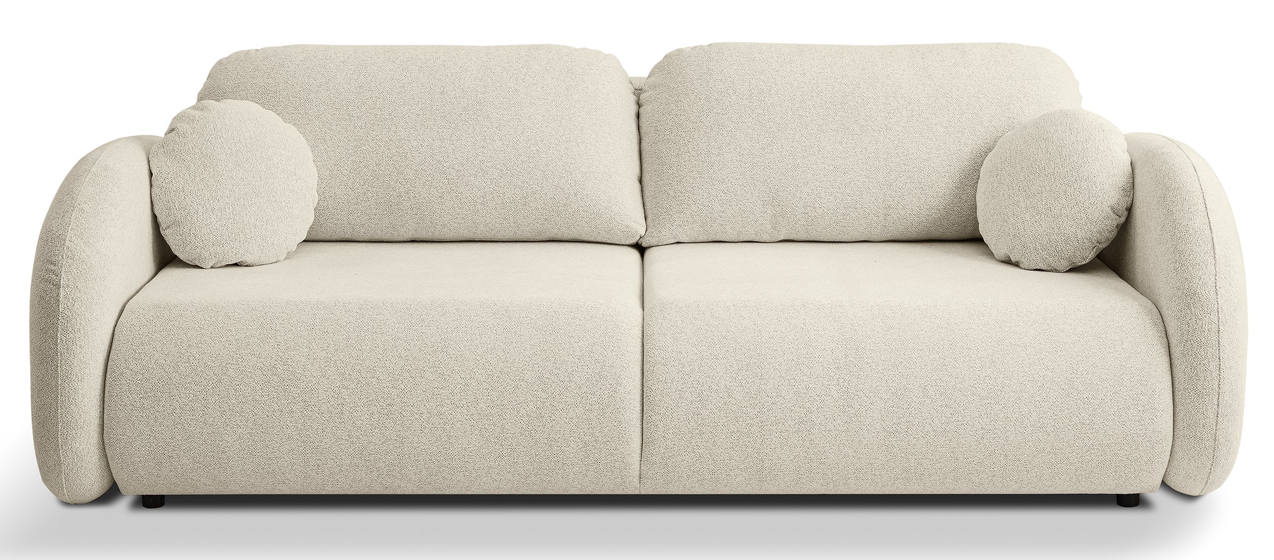 Dreisitziges ausklappbares Sofa Ovally mit Stauraum, beige Chenille