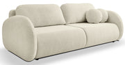 Dreisitziges ausklappbares Sofa Ovally mit Stauraum, beige Chenille