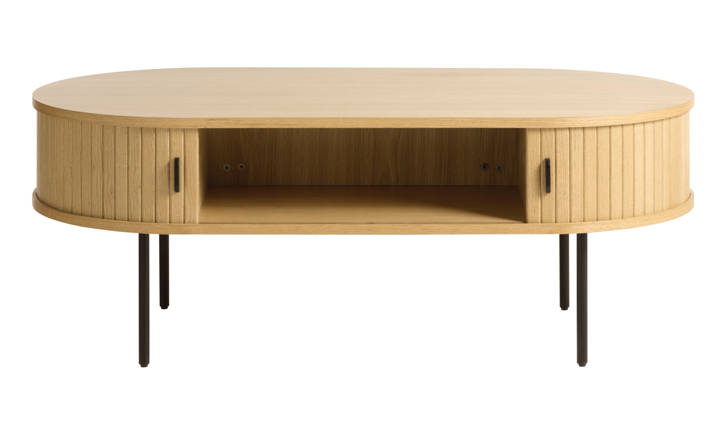 Holz-Couchtisch Gativel 120x60 cm Lamellen in natürlicher Eiche