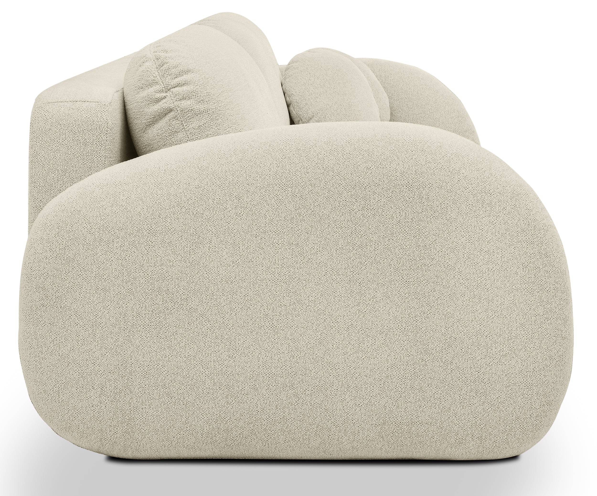 Dreisitziges ausklappbares Sofa Ovally mit Stauraum, beige Chenille