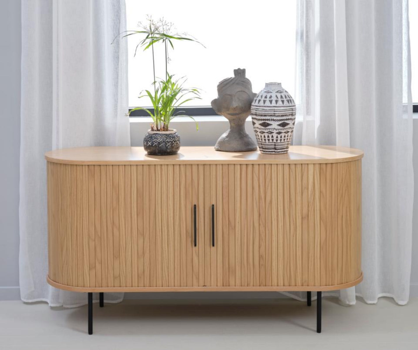 Kommode Gativel 140x76 cm Lamellen Eiche Natur
