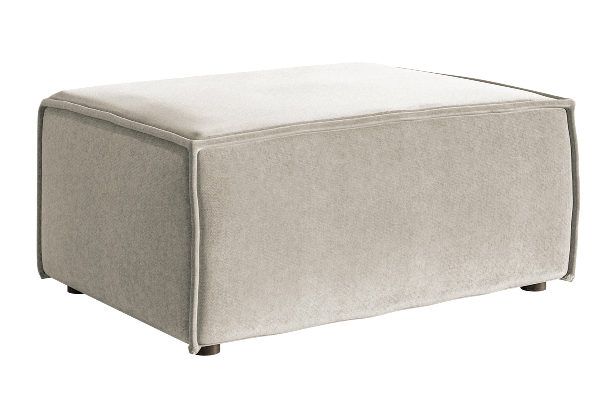 Hocker Copertino 65x90 cm hellbeige Velours wasserabweisend