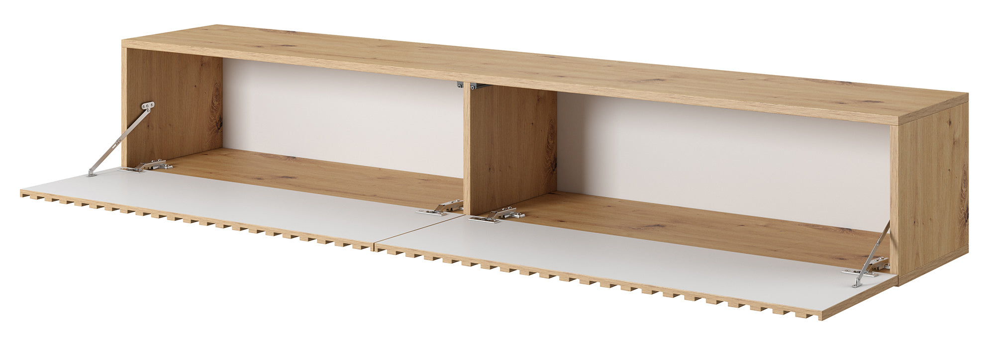 TV-Schrank Telire 175 cm Artisan-Eiche Lamellen mit schwarzen Einsätzen