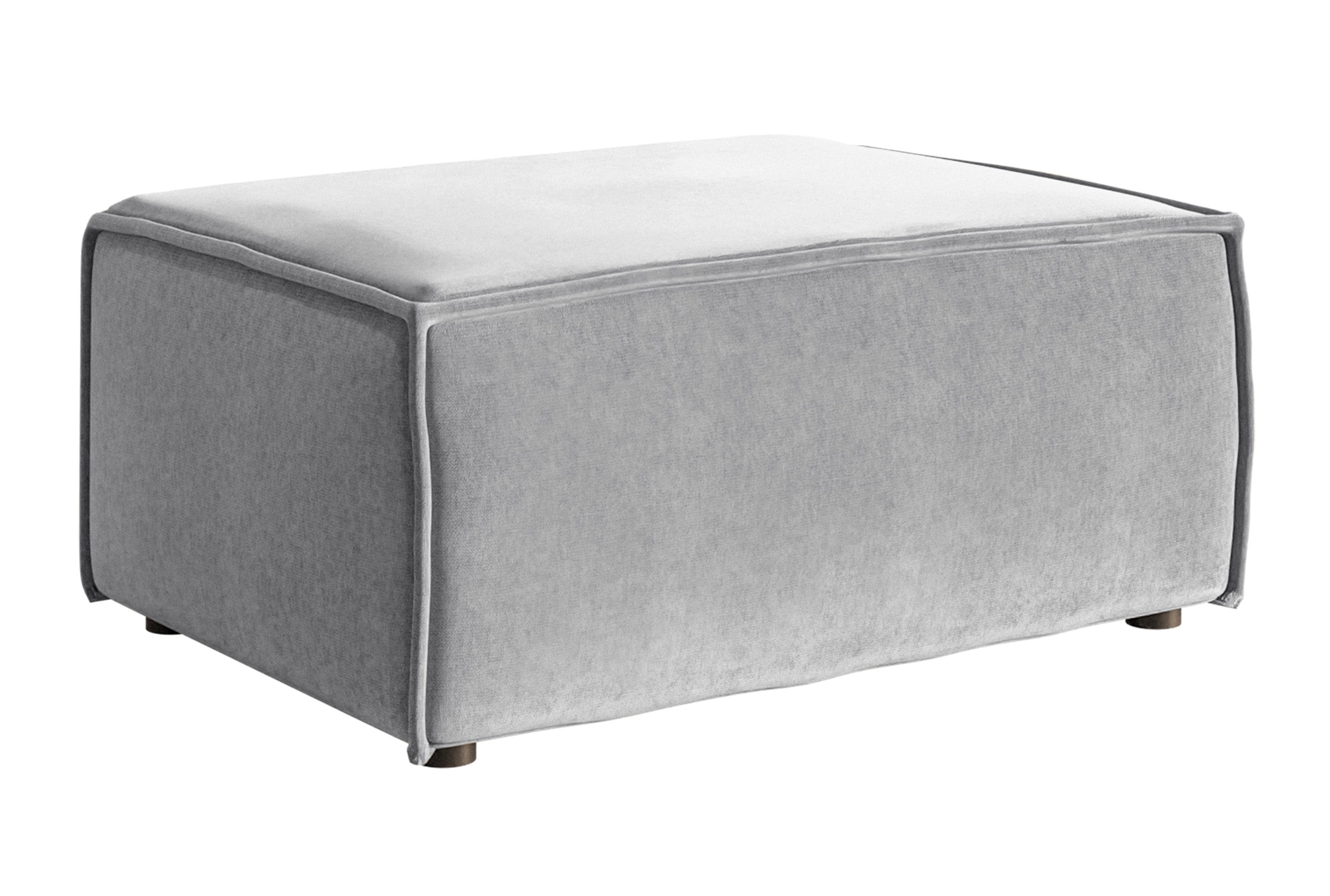 Hocker Copertino 65x90 cm hellgrauer hydrophober Samt